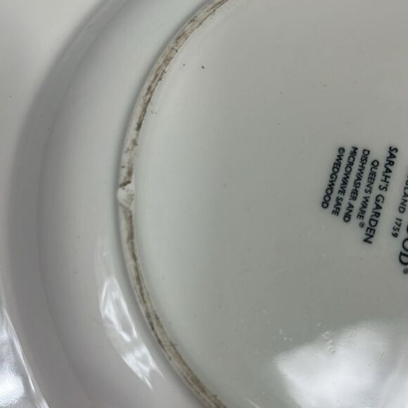 Set of 4 WEDGWOOD Sarah’s Garden Salad Plates Green Queen’s Ware ENGLAND 8 1/4" - Picture 7 of 7